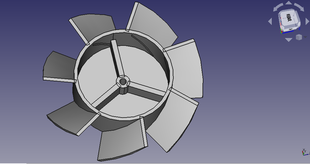 3d модель Крыльчатка для вытяжного вентилятора для 3d принтера ...