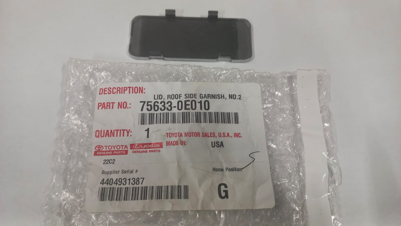 75633-0E010 Tavan rayları için kapak Toyota Highlander (Plastik Aparattır!!!)