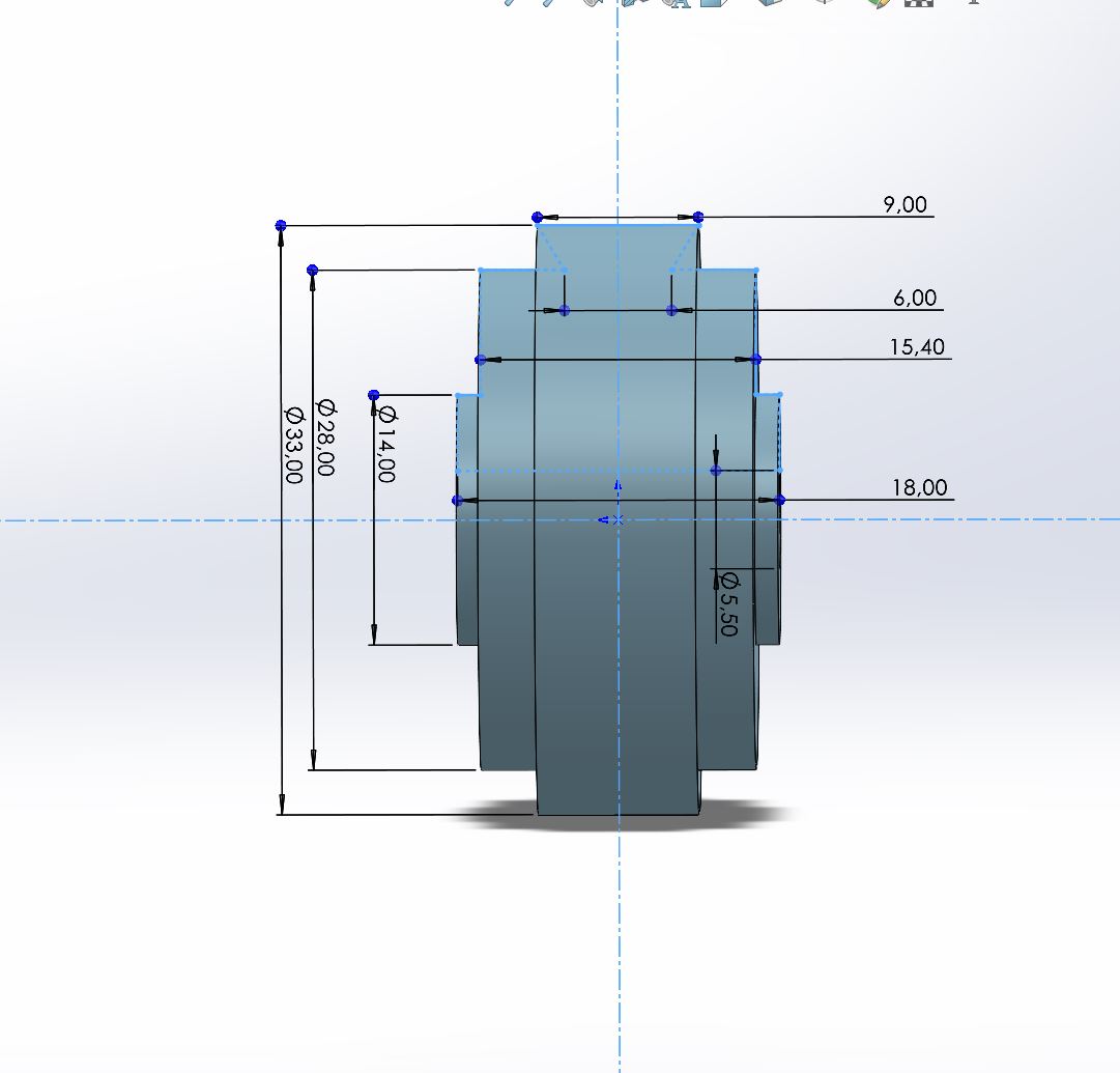 Kanepenin tekerleği f33xf5.5x18mm (Plastik Aparattır!!!)