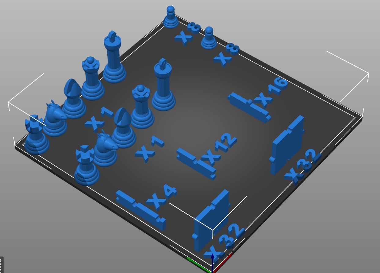 3d модель Шахматы для печати на 3D-принтере для 3d принтера - скачать .