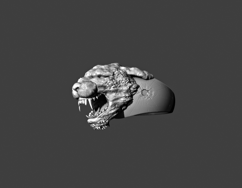 Canavar namlusu ile bir yüzüğün 3D modeli (Plastik Aparattır!!!)