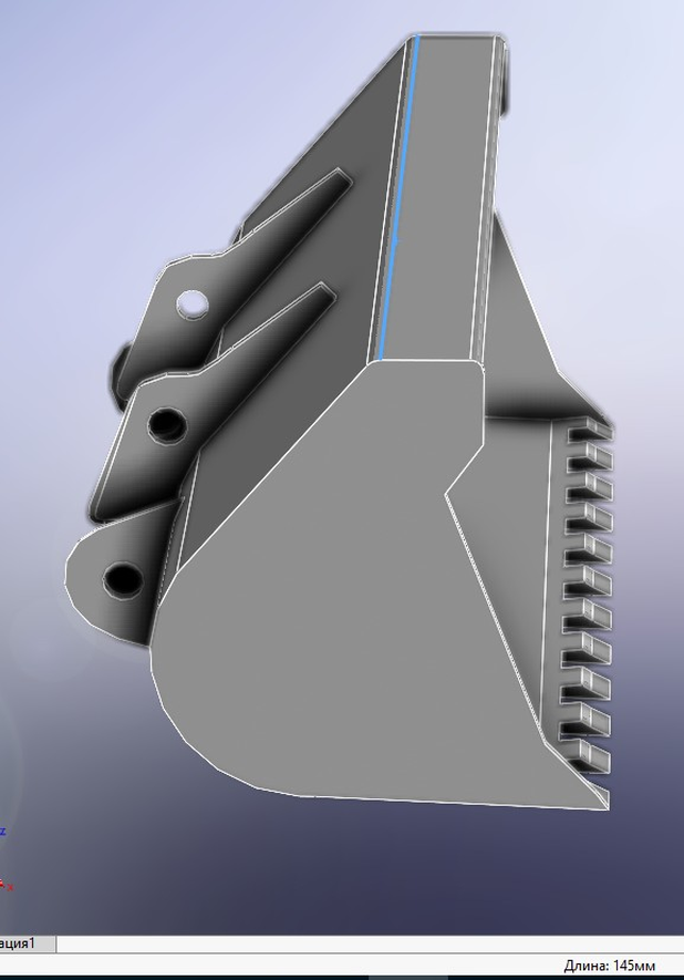 Oyuncak "Ekskavatör tekerlek yükleyici JCB 4CX" için kova. Solidworks 2023 (Plastik Aparattır!!!) Oyuncak "Ekskavatör tekerlek yükleyici JCB 4CX" için kova. Solidworks 2023 (Plastik Aparattır!!!)