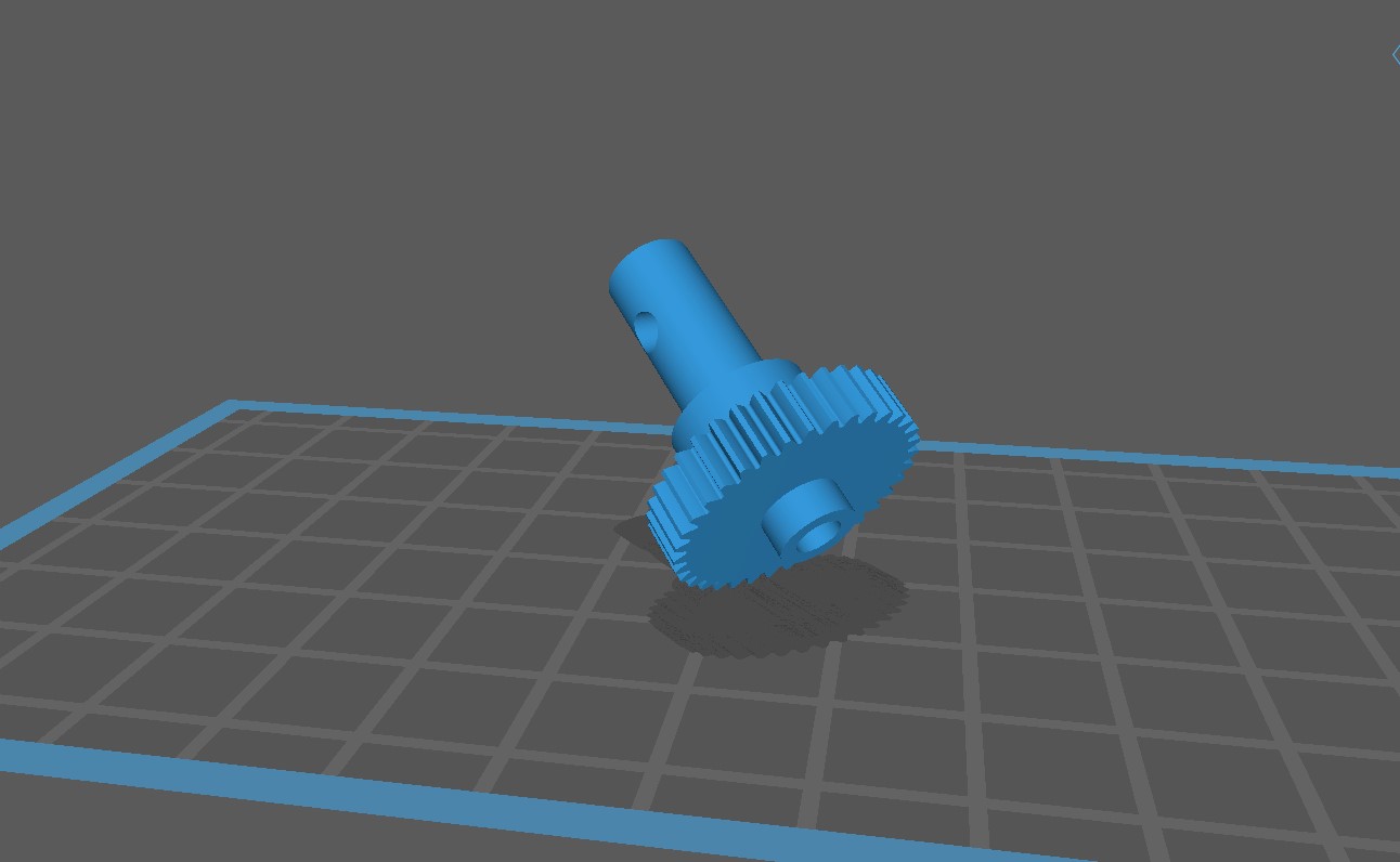 Bir baskı taramasında bir motor dişli kutusunun küçük modüler dişlisi. (Plastik Aparattır!!!)