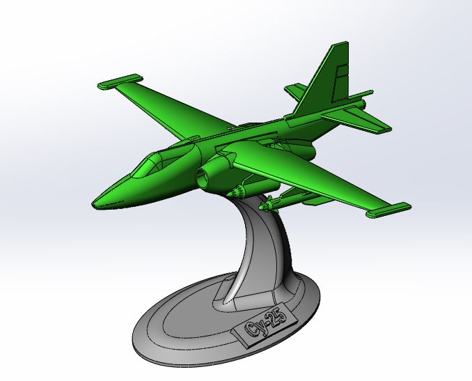 3d модель Модель самолета Су-25 для 3d принтера - скачать бесплатно 3д ...