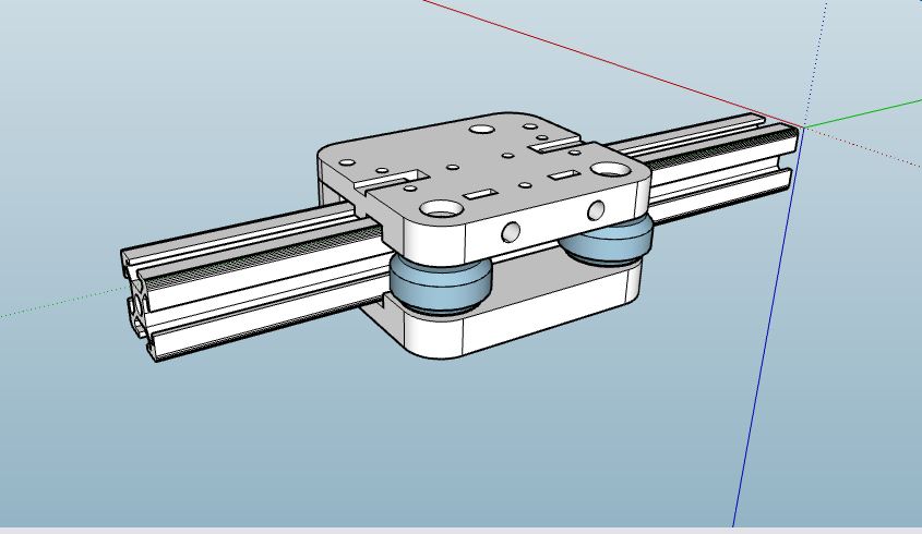 3d модель каретка для конструкционного профиля 20х20 для 3d принтера .