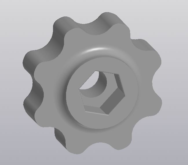 Kanatlı sap, M6 somun için büküm (D 30 mm) (Plastik Aparattır!!!)