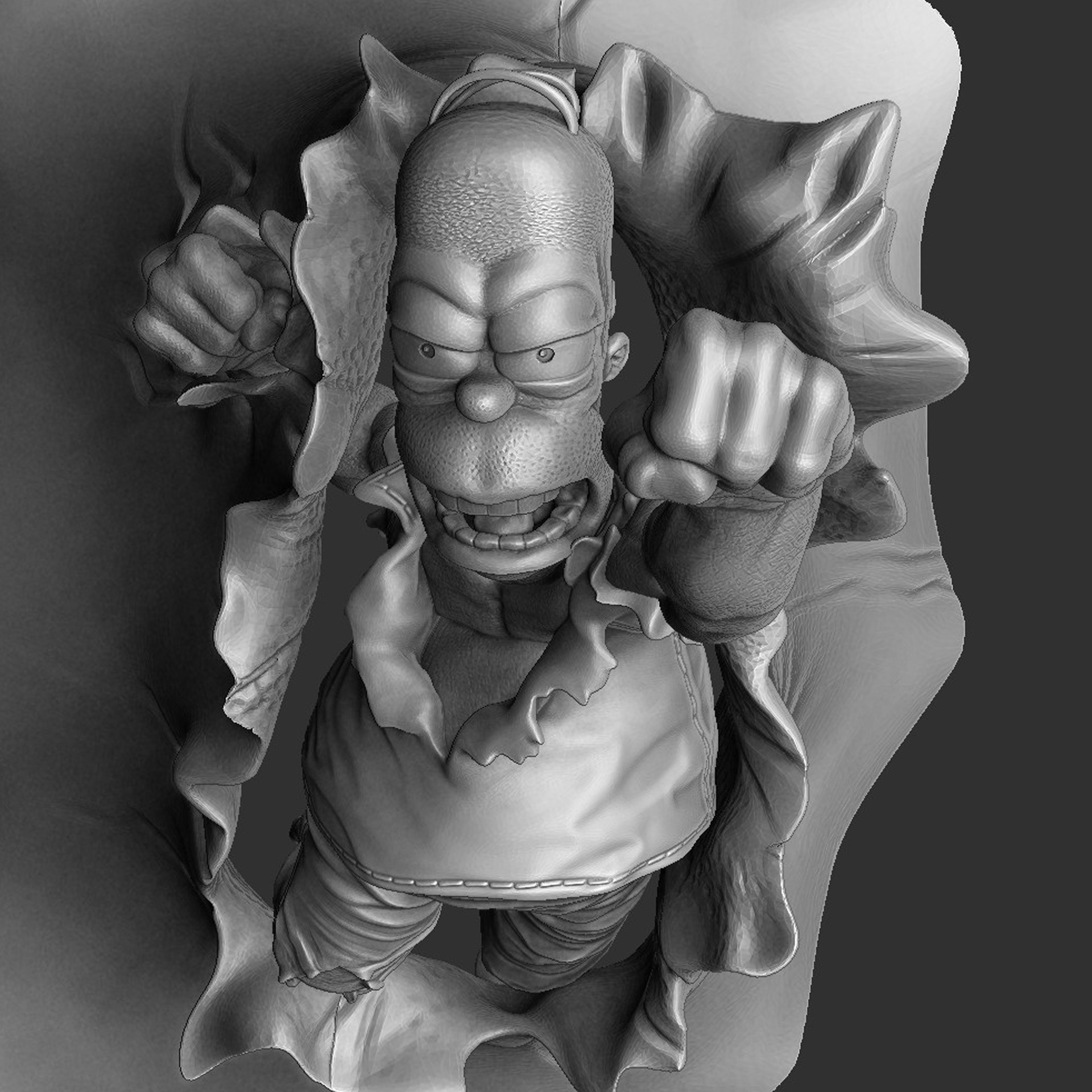 Гомер Симпсон как Халк для 3D печати. Сборная модель.