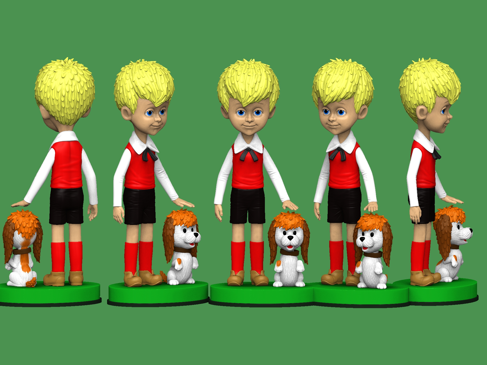 Малыш с собачкой из  м-ф " Карлсон, который живёт на крыше" для 3д печати STL