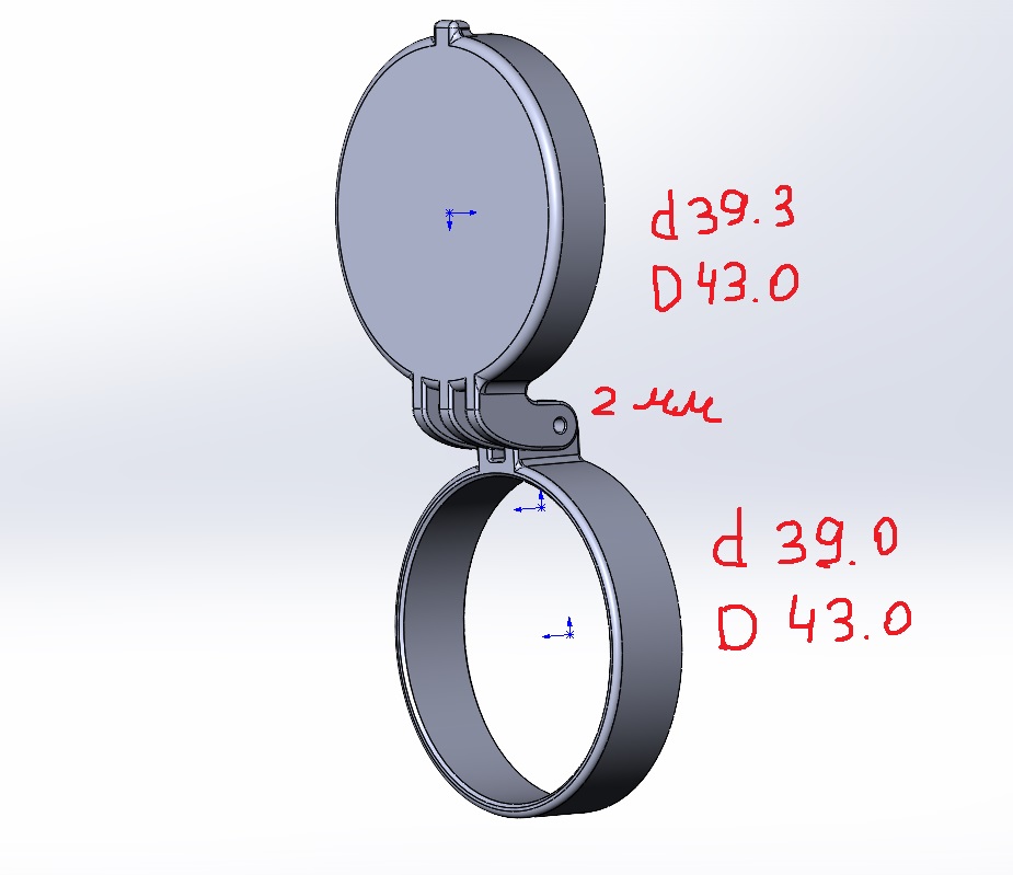 Откидные защитные крышки для оптического прицела D39.0