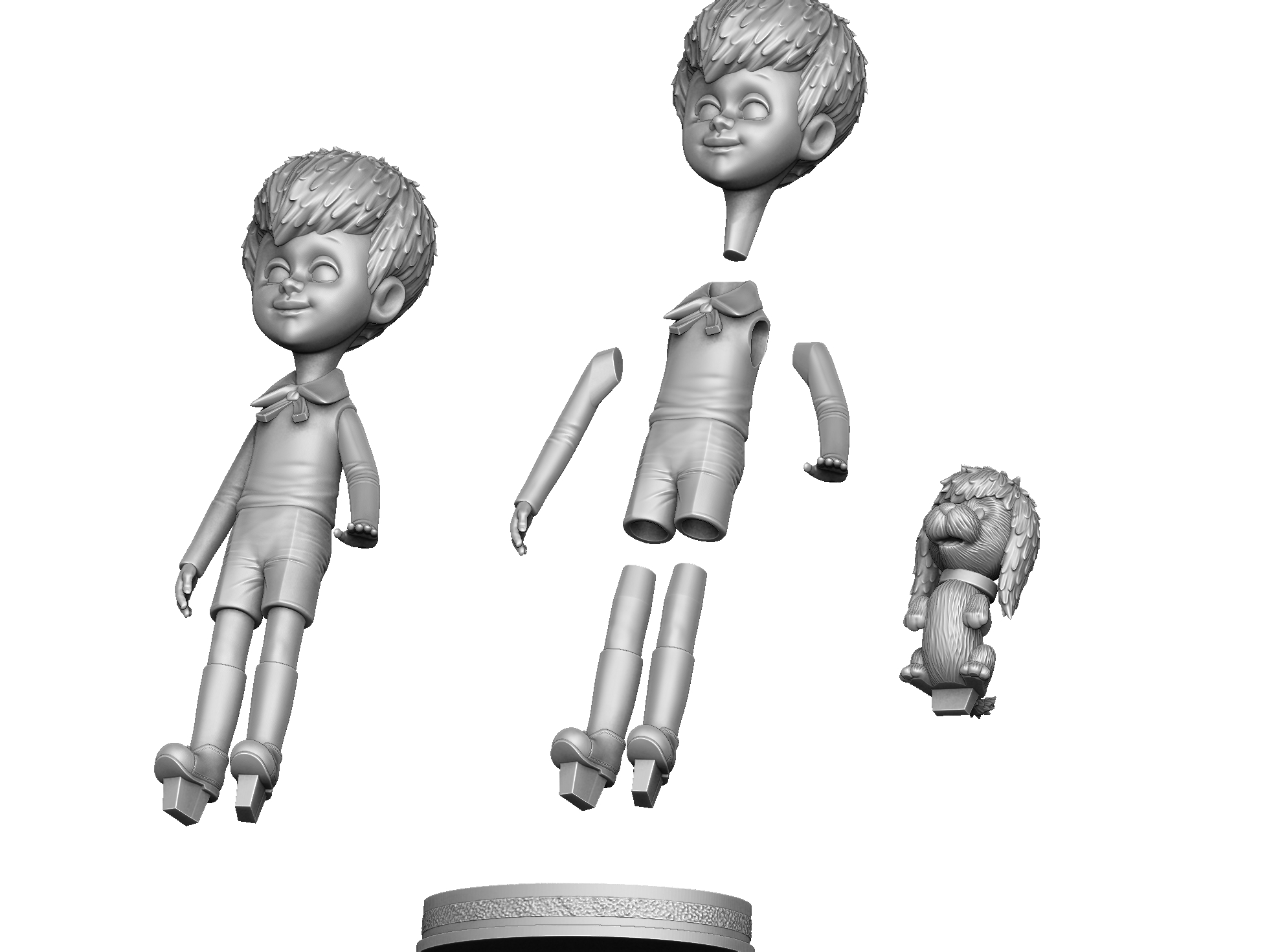 Малыш с собачкой из  м-ф " Карлсон, который живёт на крыше" для 3д печати STL