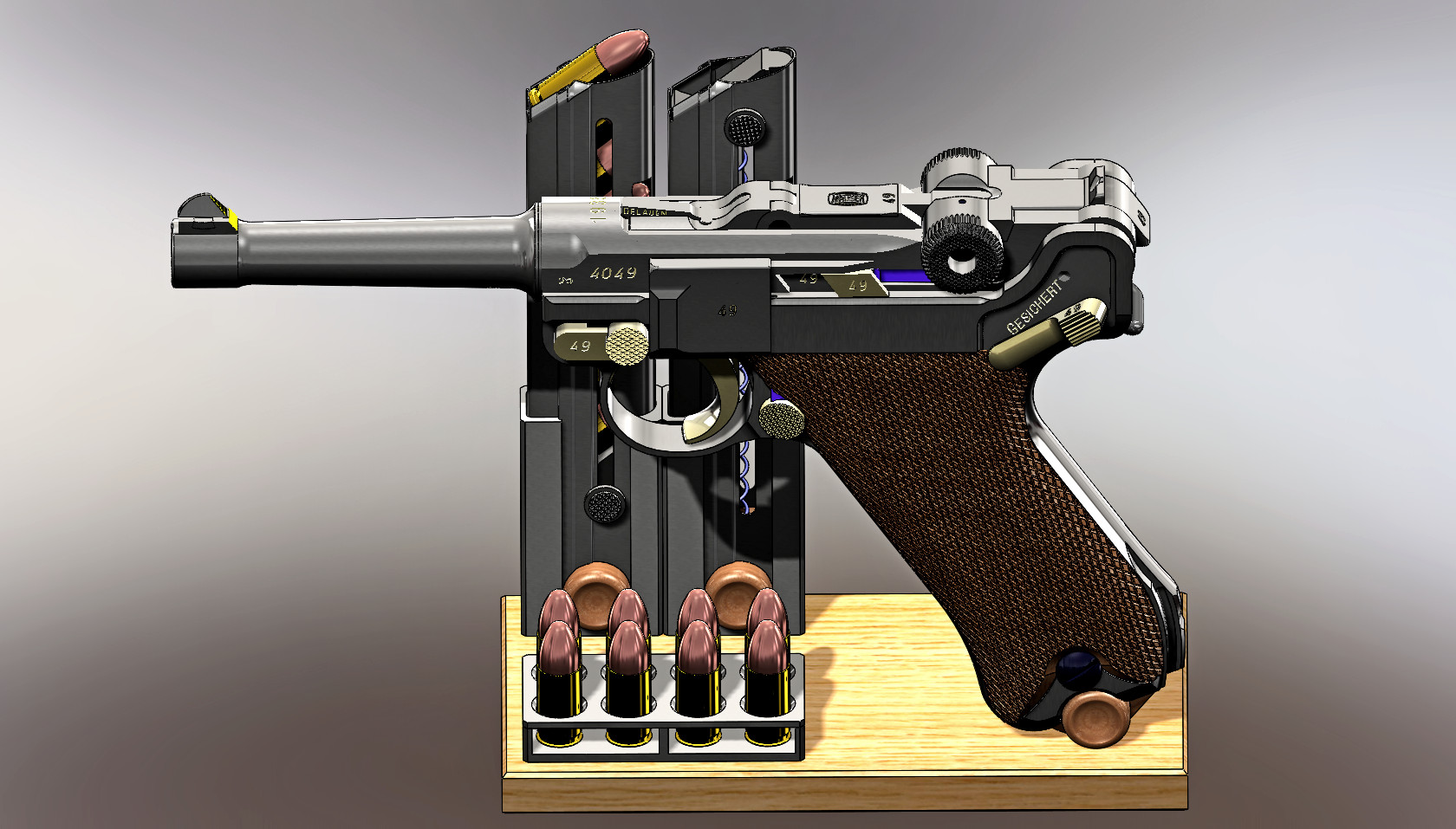 ЗD-модель Parabellum P.08 9х19mm