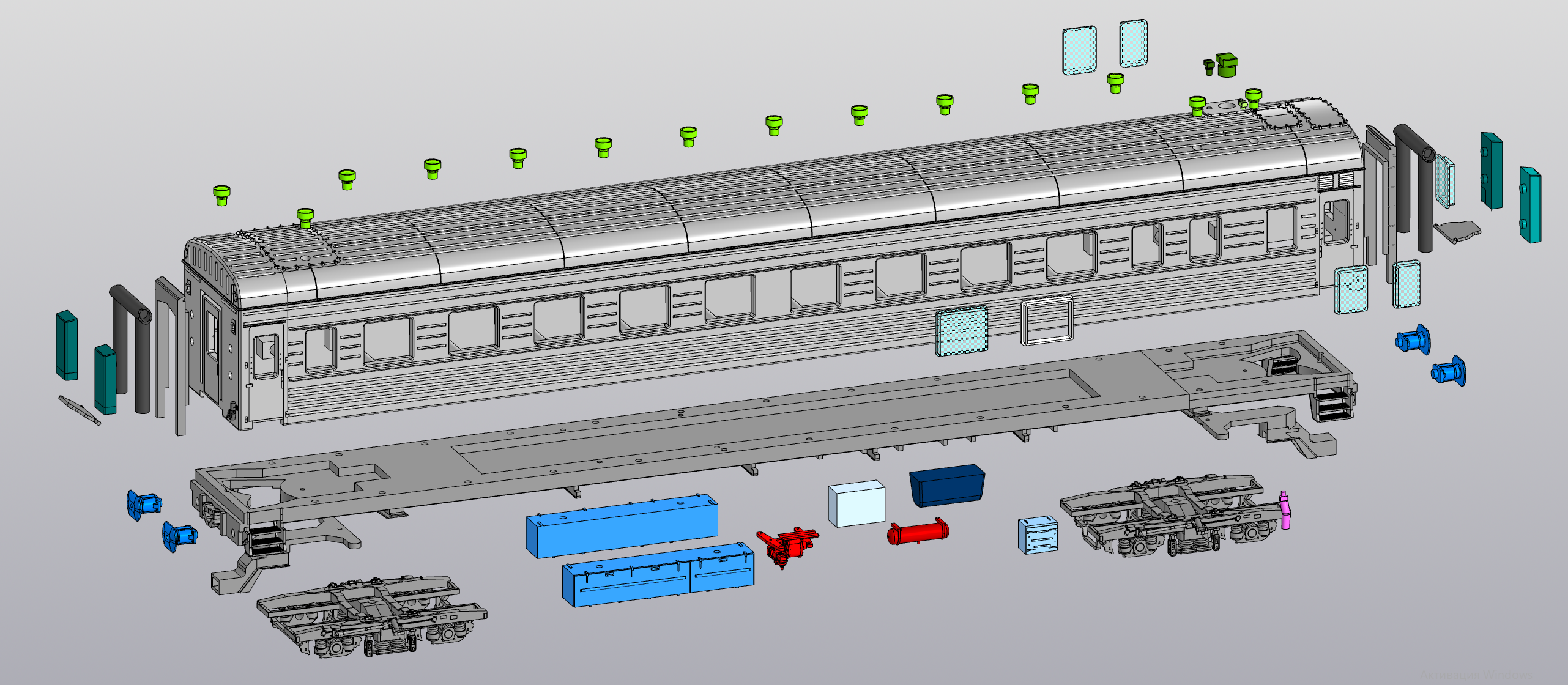 Модель плацкартного вагона 61-425