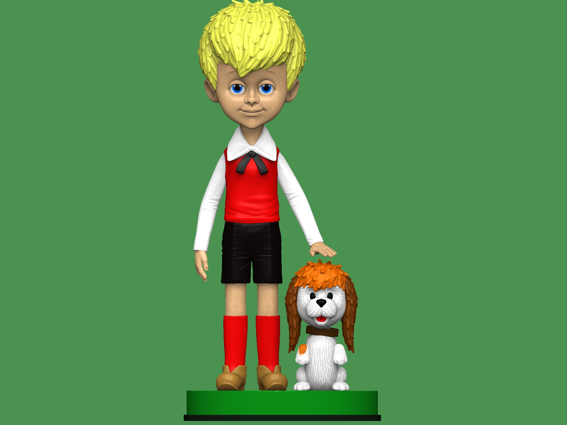 Малыш с собачкой из  м-ф " Карлсон, который живёт на крыше" для 3д печати STL