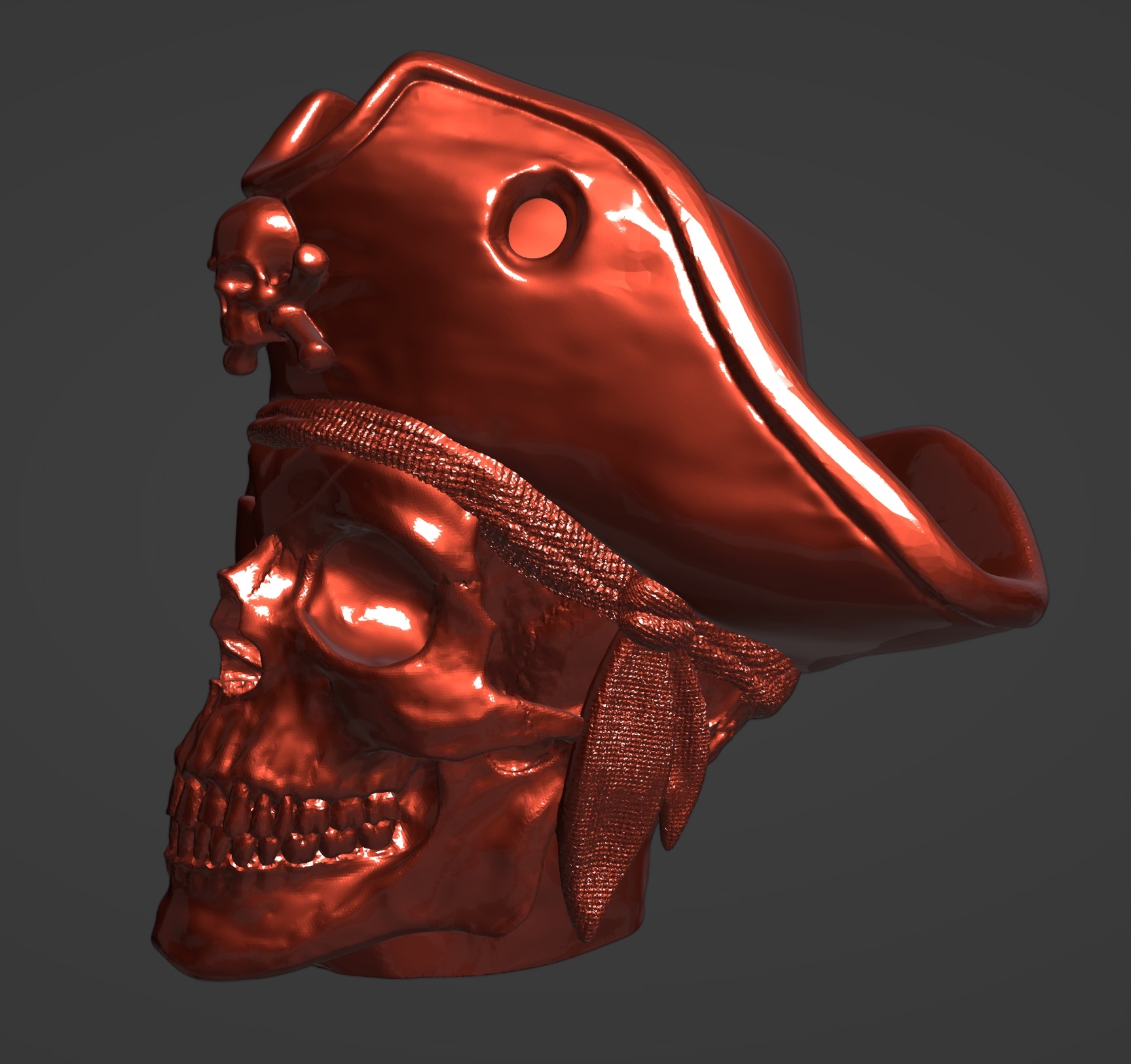 Череп пират колпачок STL