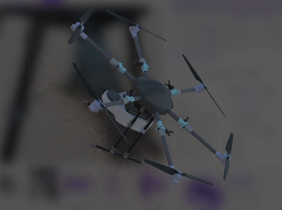 Складной механизм плеча агро дрона STL