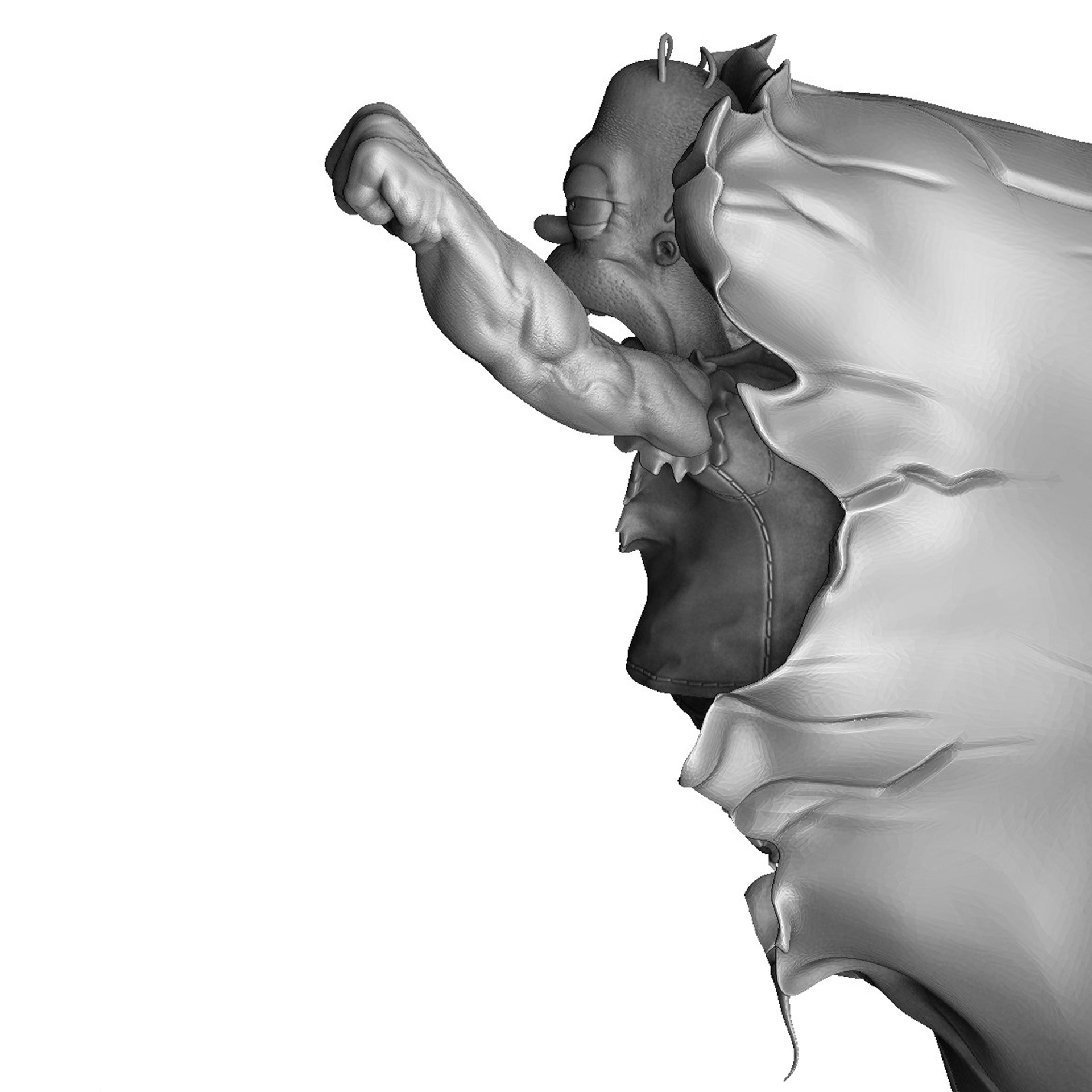 Гомер Симпсон как Халк для 3D печати. Сборная модель.