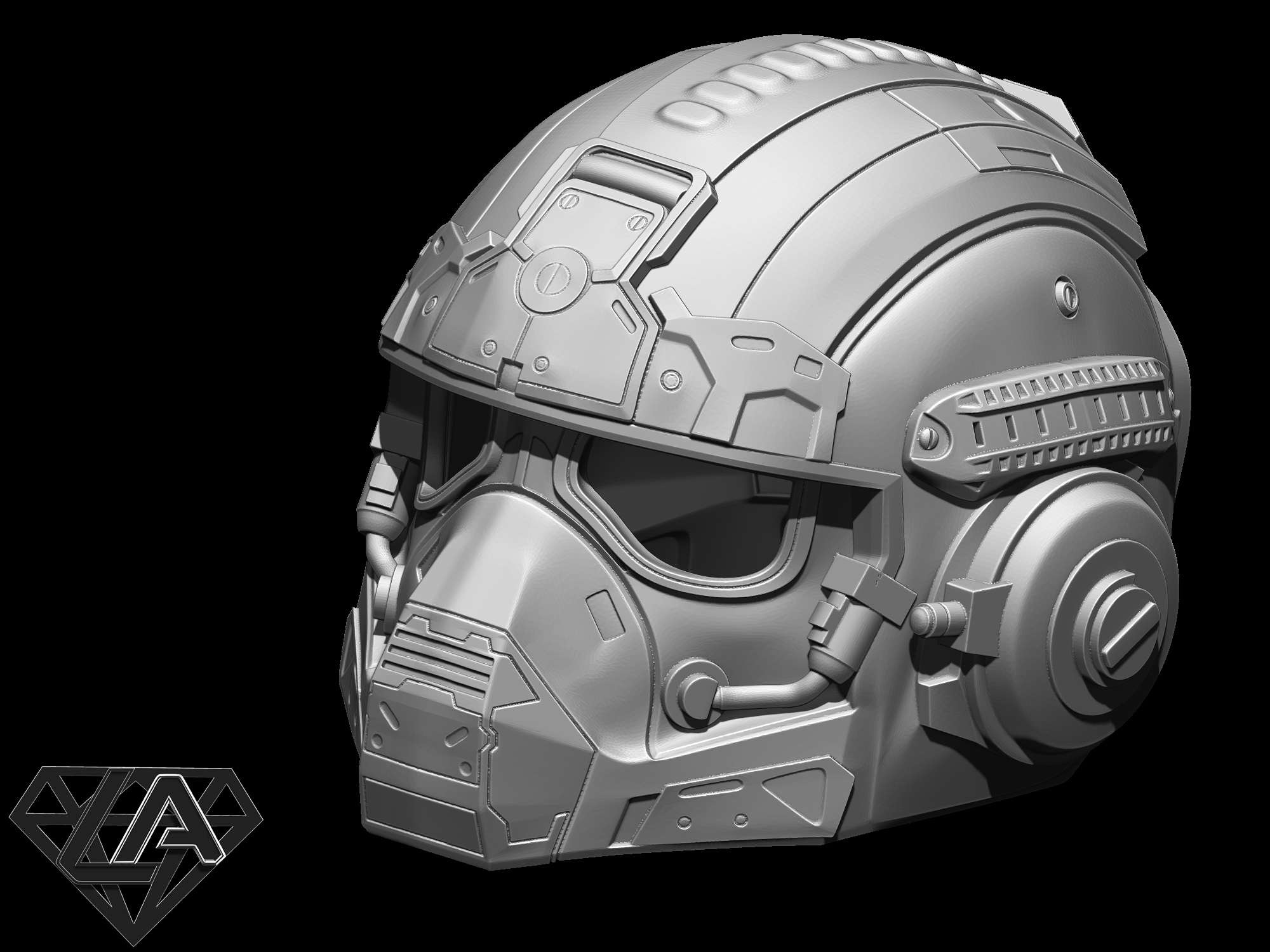 Продажа 3D-модели "GEARS OF WAR ANTHONY CARMINE CUSTOM HELMET 3D MODEL"