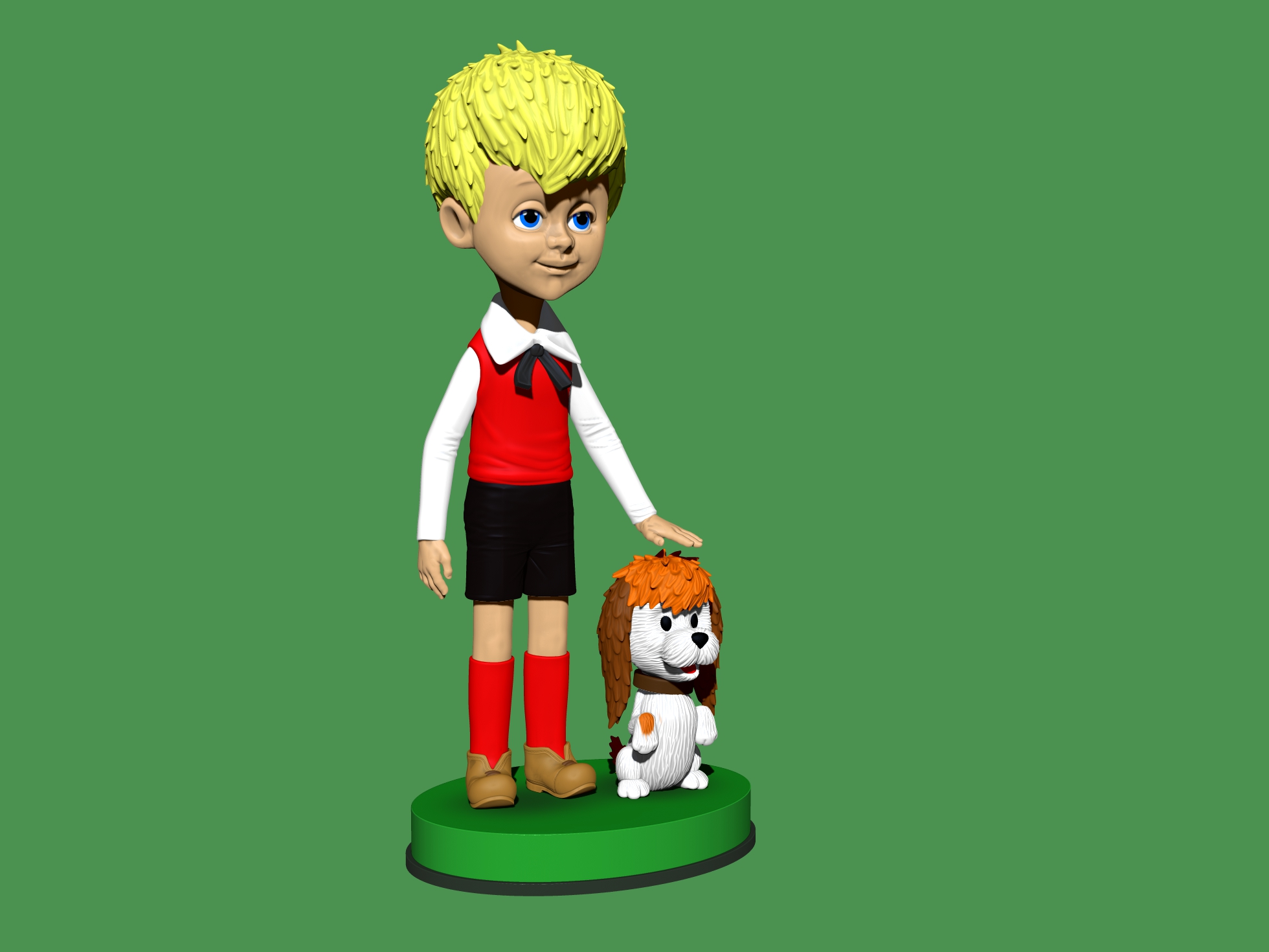 Малыш с собачкой из  м-ф " Карлсон, который живёт на крыше" для 3д печати STL