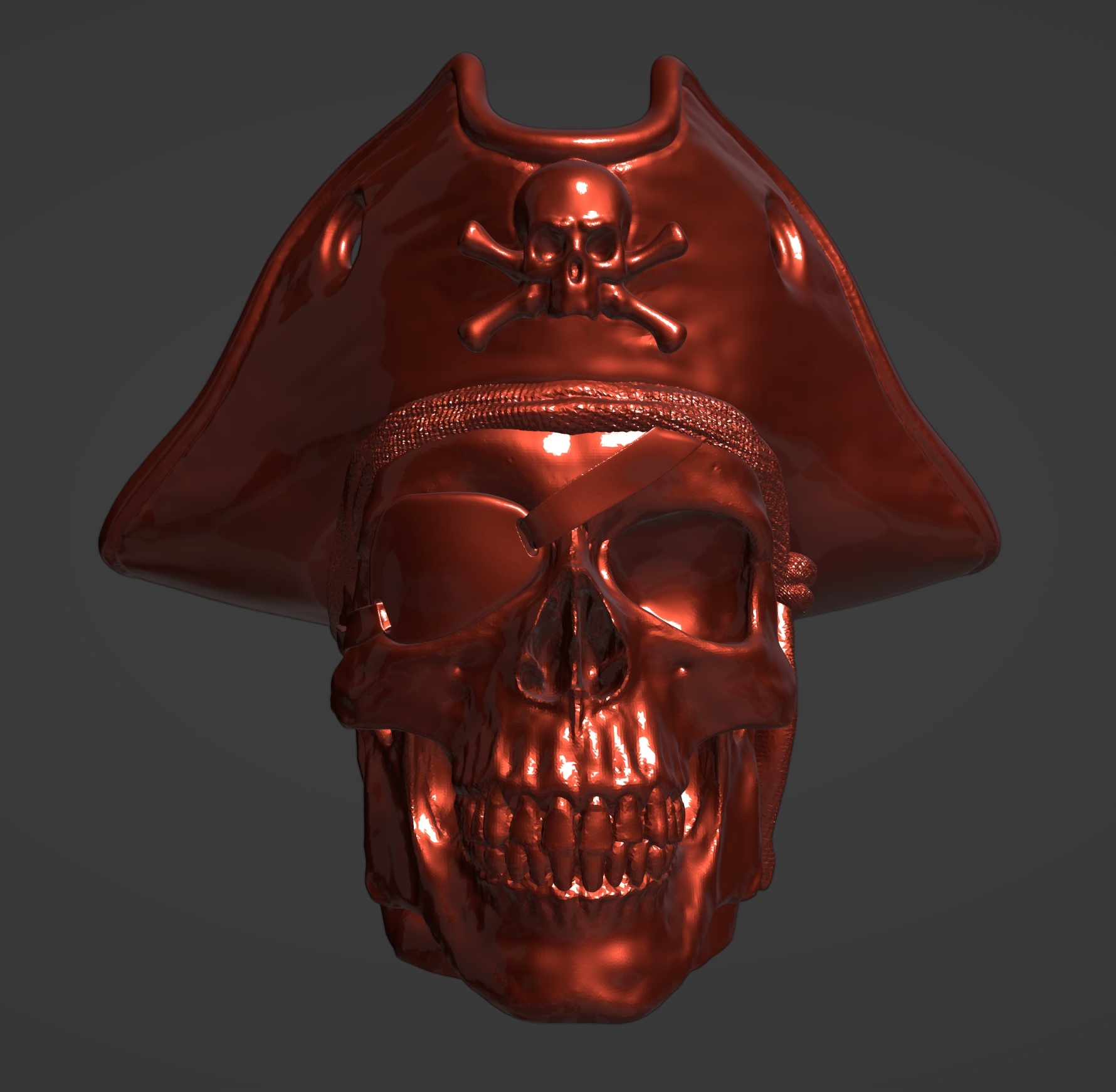 Череп пират колпачок STL