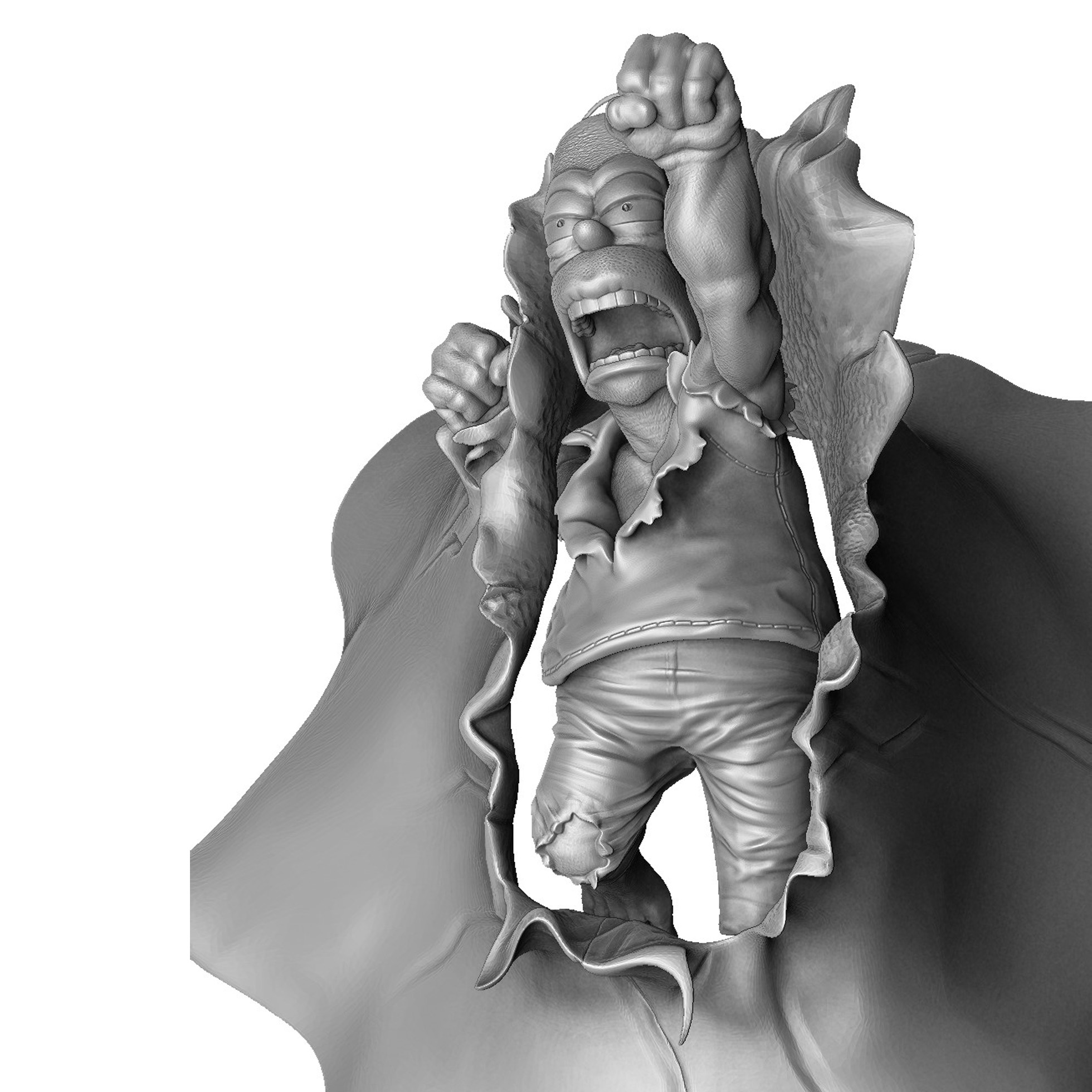 Гомер Симпсон как Халк для 3D печати. Сборная модель.