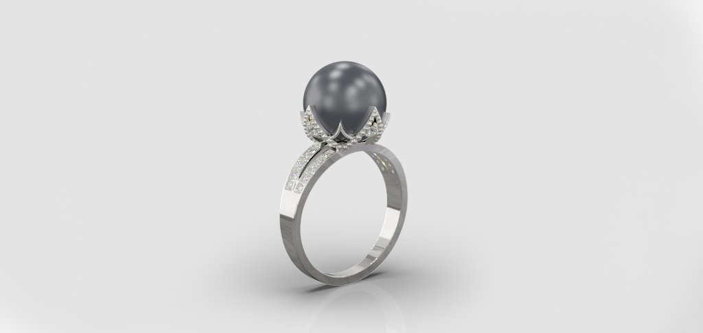 Кольцо с жемчугом