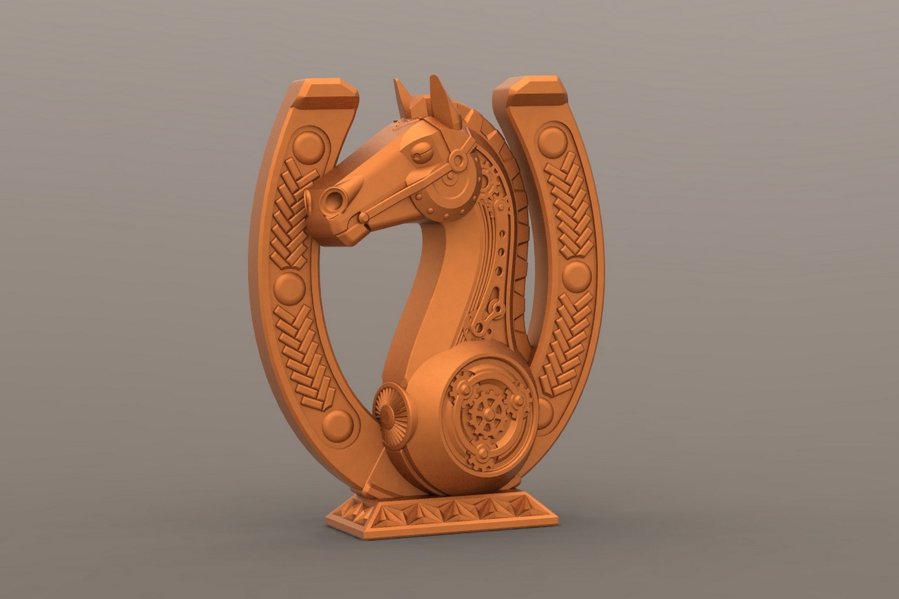 Подкова с конём