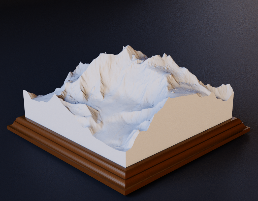 3D STL Модель Горы Белуха (Уч-Сумер)