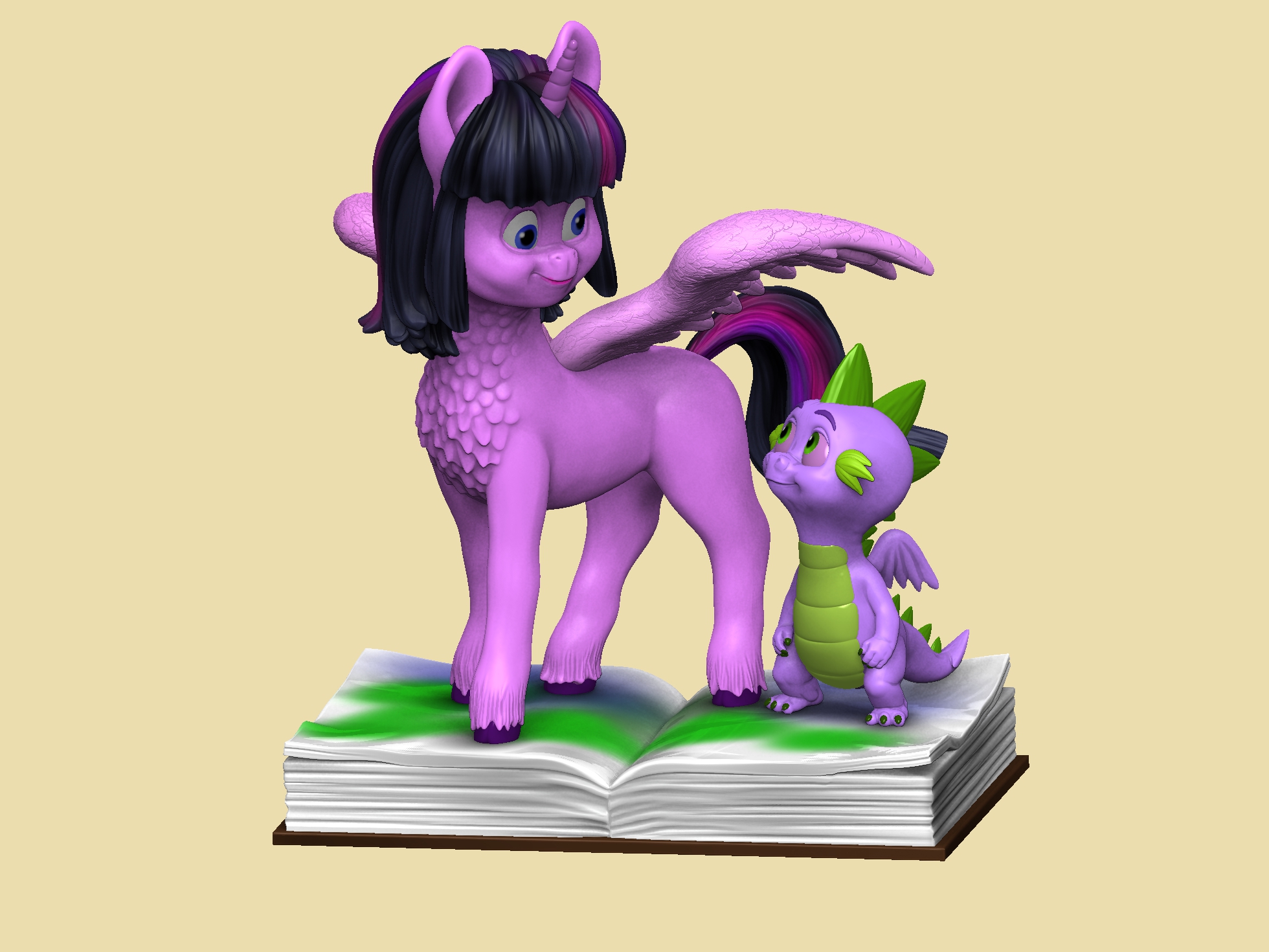 Искорка и Спайк. My little pony STL