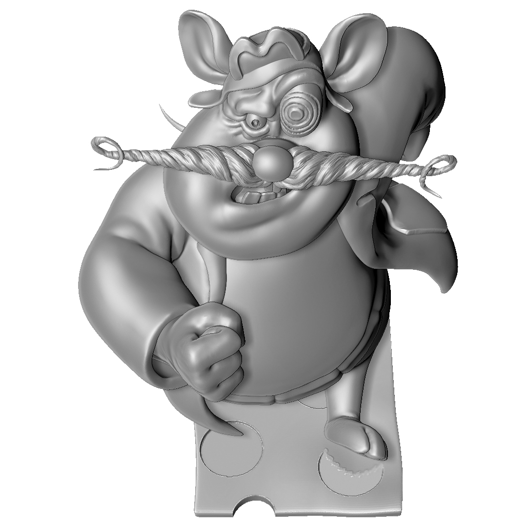 Мышь Рокфор из мультсериала "Чип и Дейл спешат на помощь". Для 3D печати. STL, OBJ, ZTL.