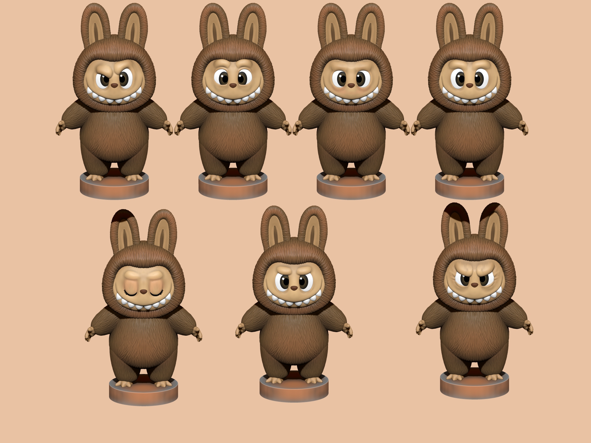 Лабубу для 3д печати STL. 18 штук.