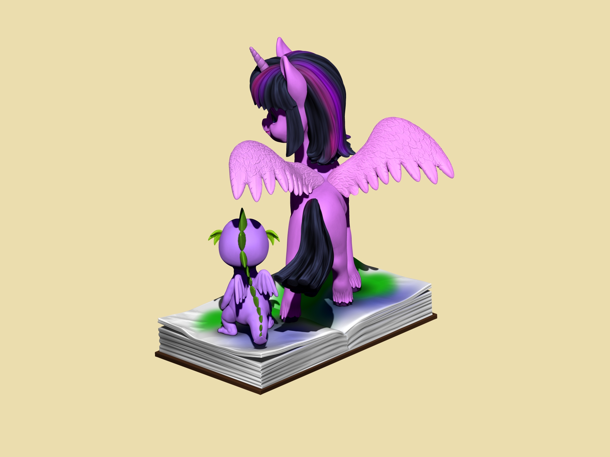 Искорка и Спайк. My little pony STL