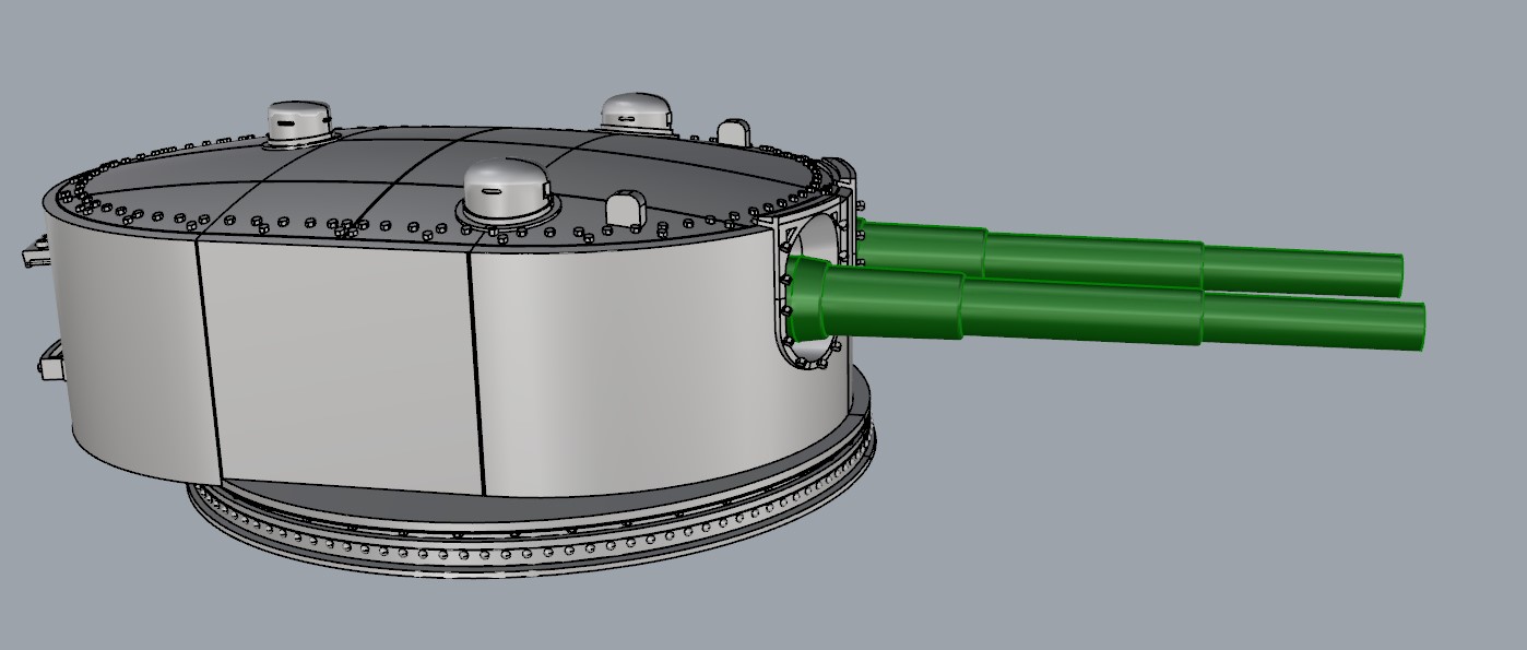 башни  главног калибра эбр. типа Бородино  1/700