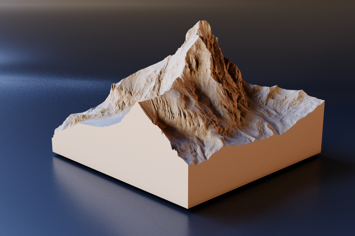 3D STL-модель горы Маттерхорн (Швейцария)