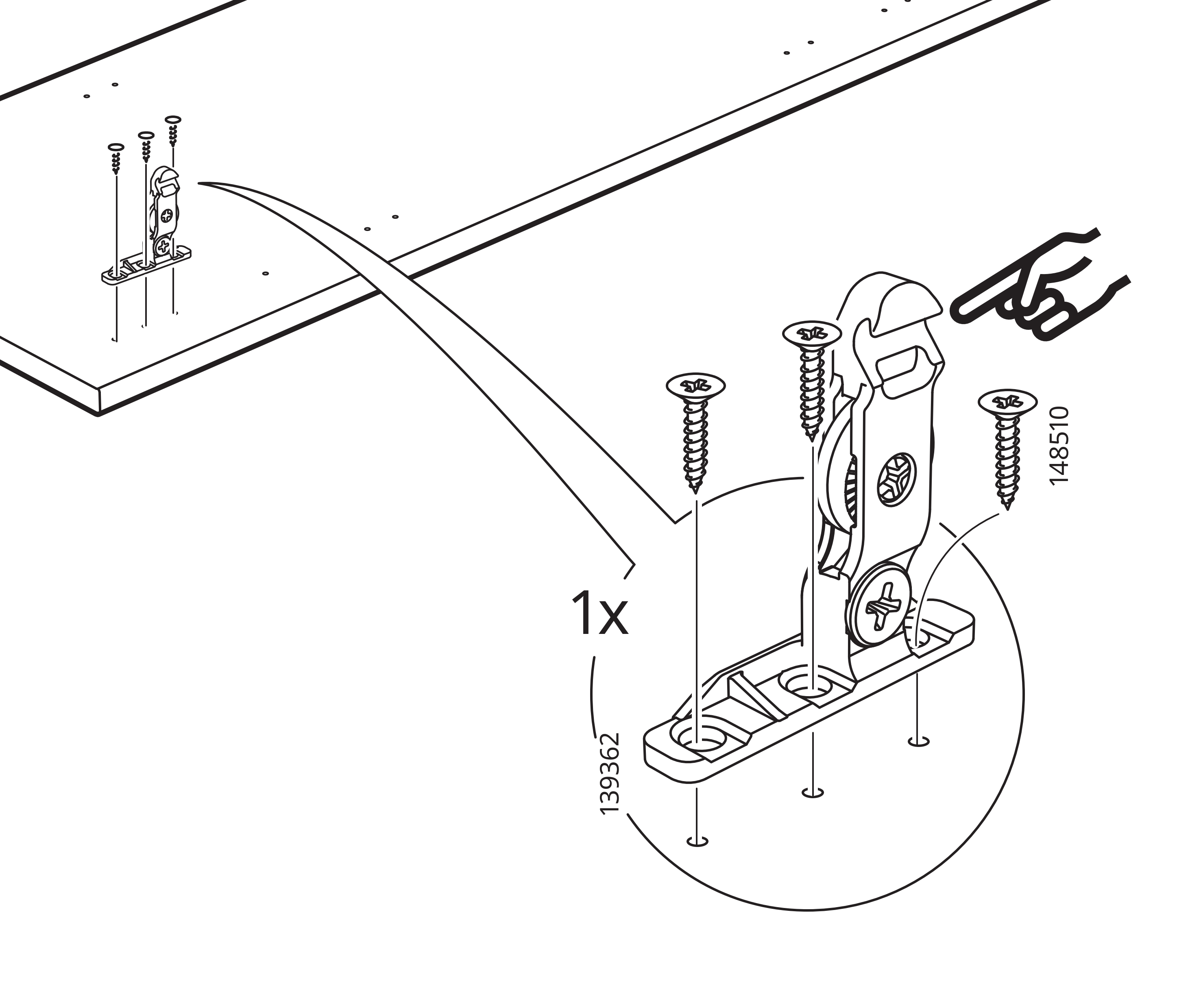 Крепление IKEA (Фронтальный соединитель 139362 и 139363)
