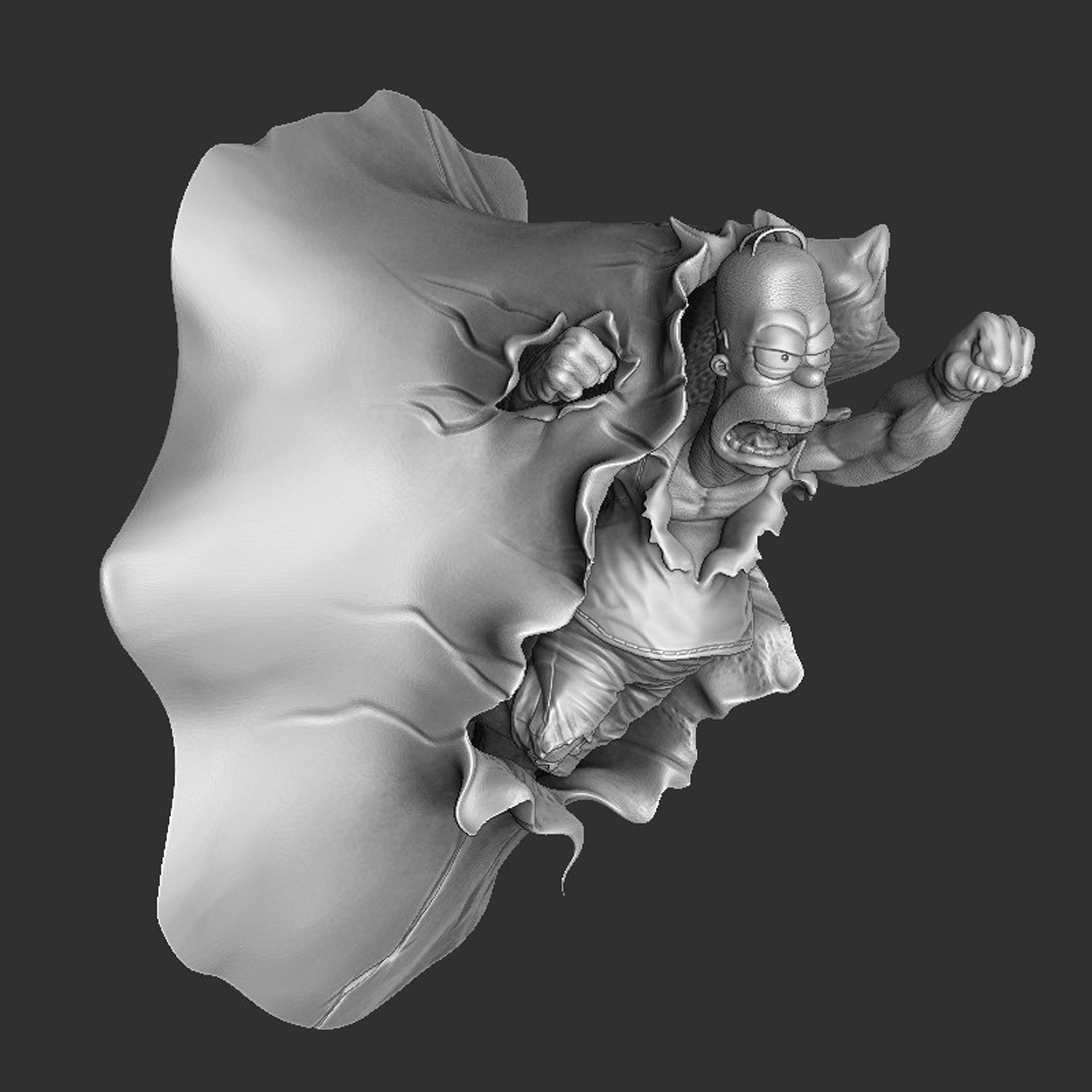 Гомер Симпсон как Халк для 3D печати. Сборная модель.