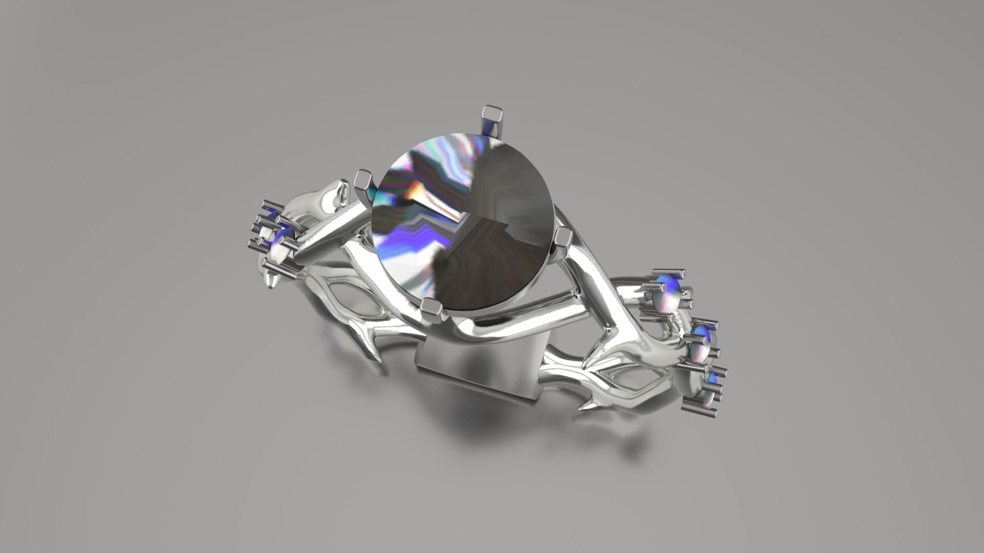 Кольцо терновый венец с камнями