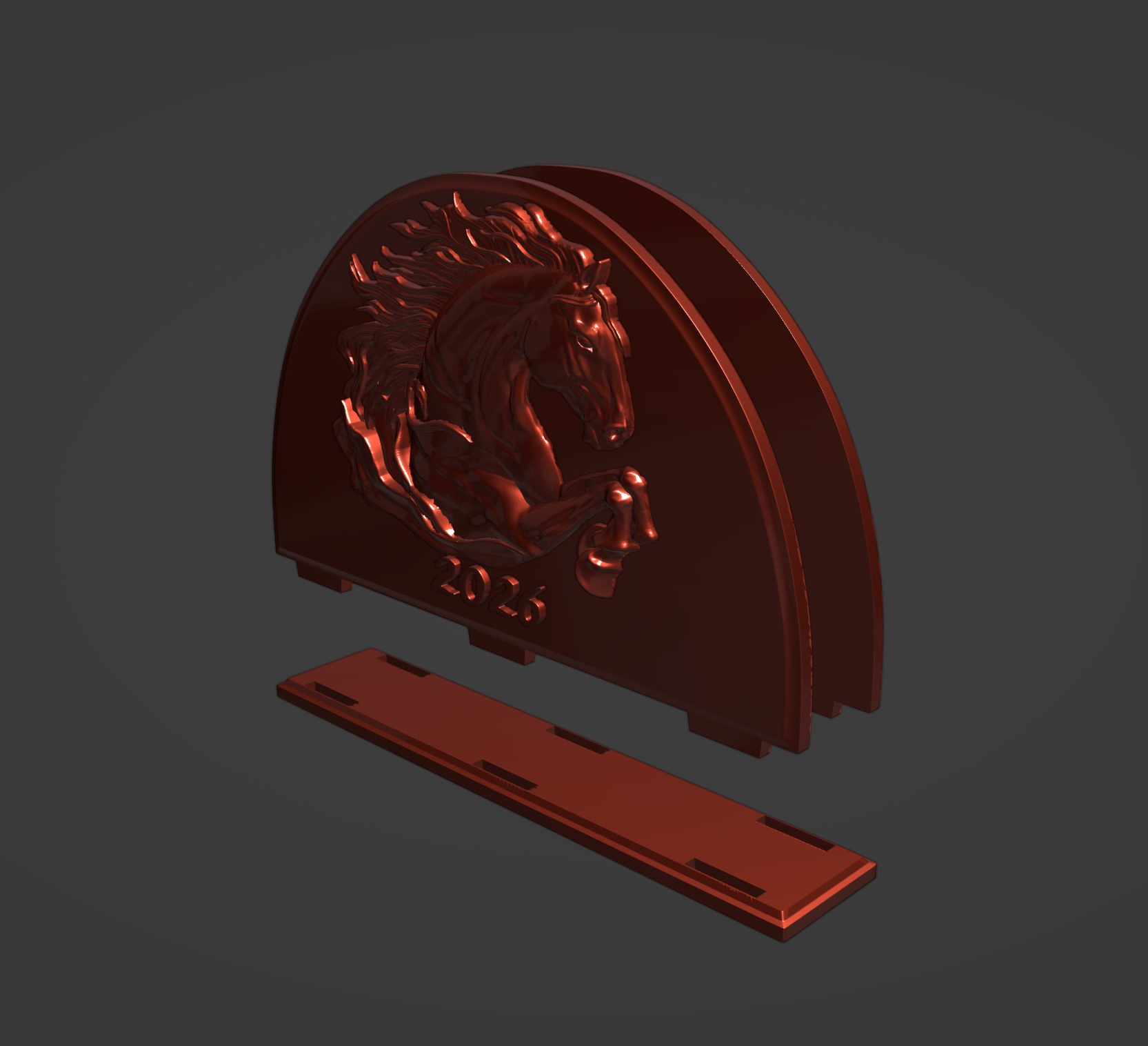 Салфетница Лошадь 2026 Новогодний сувенир stl