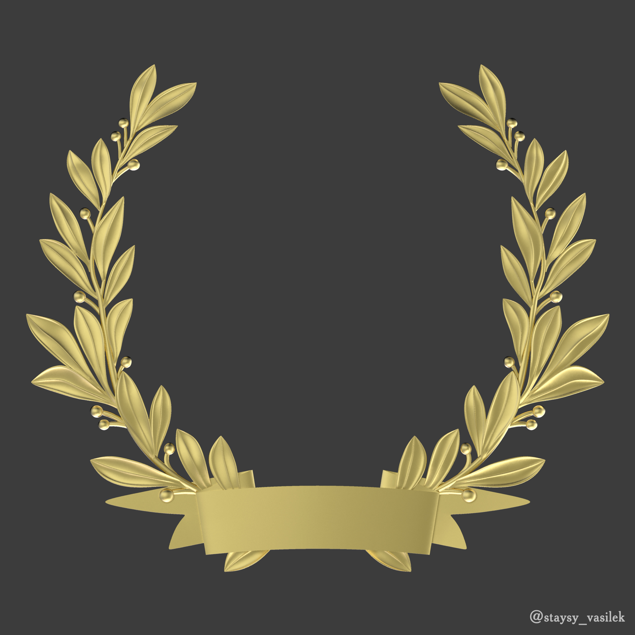 Венок / Лавровые листья с лентой / Барельеф