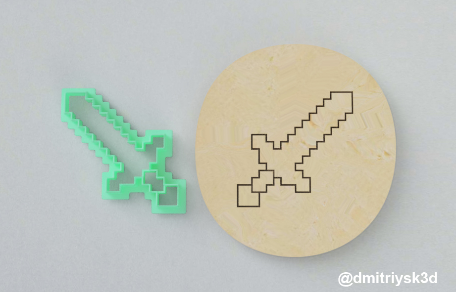 Форма для печенья и пряников Меч Minecraft