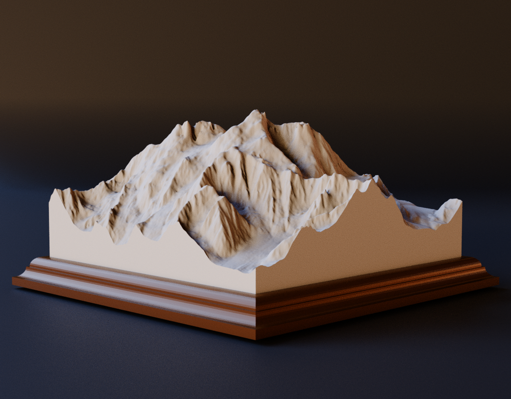 3D STL Модель Горы Белуха (Уч-Сумер)