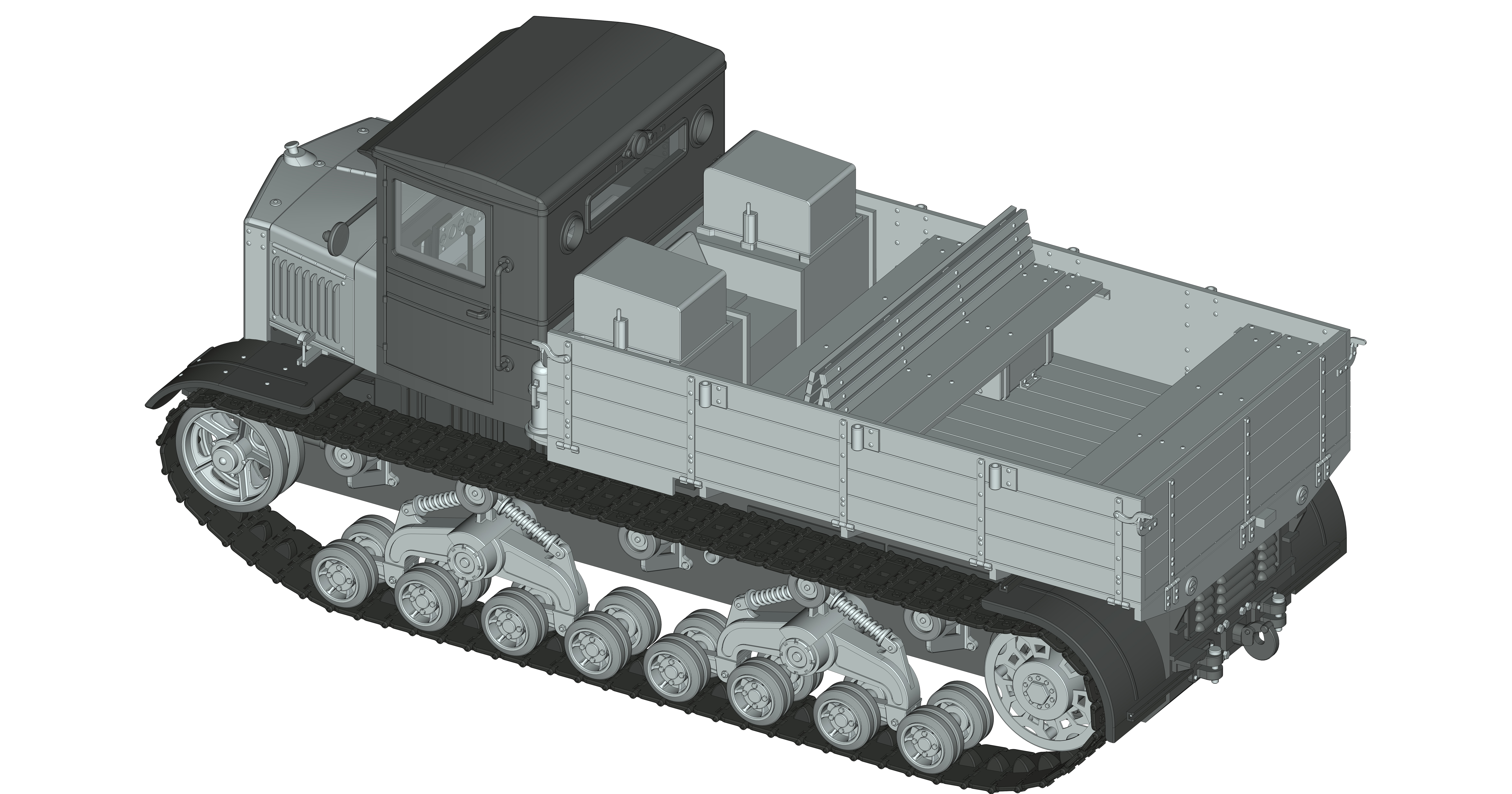 тяжелый артиллерийский тягач "Ворошиловец" м1:43
