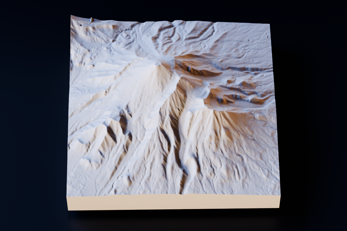 STL 3D-модель вулкана Авачинский