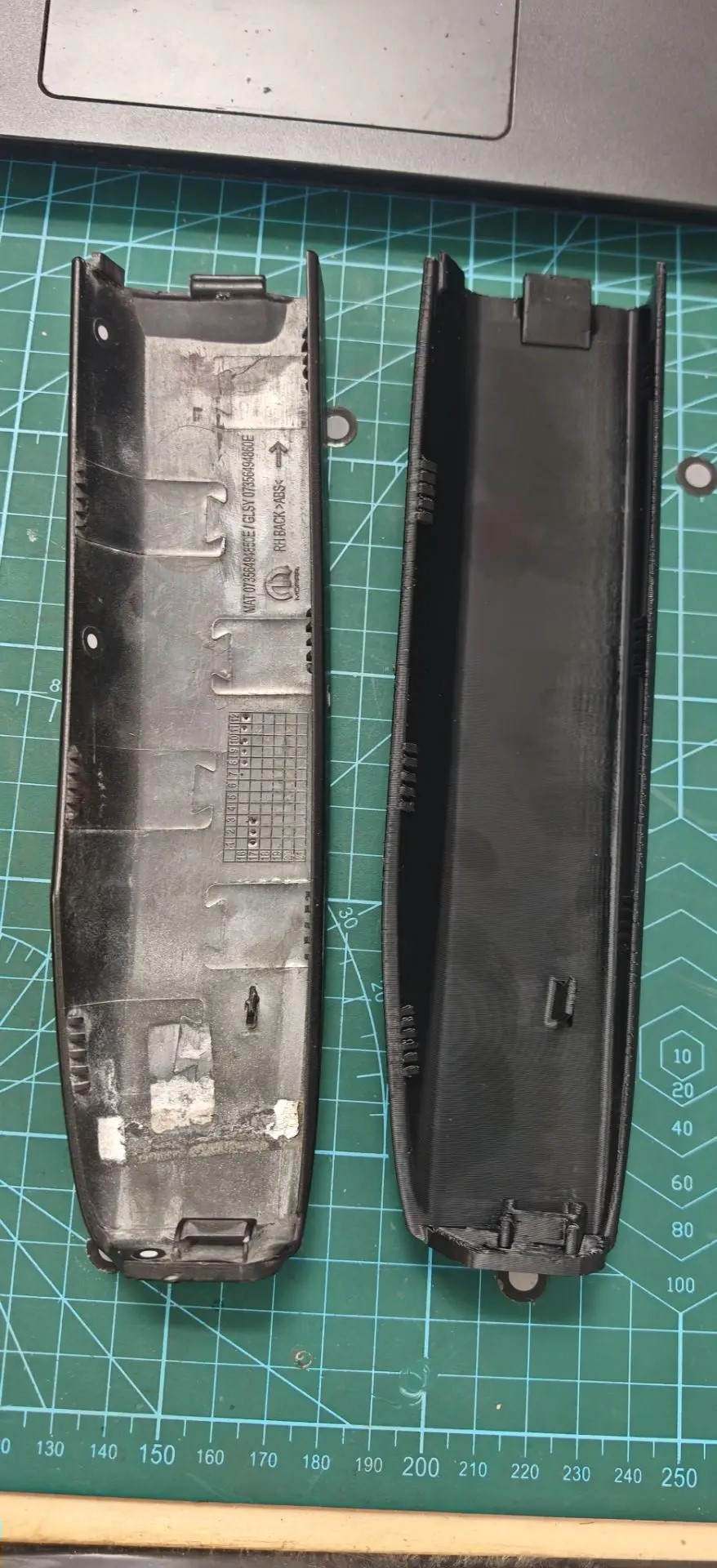 Модель крышки рейлинга на Fiat Tipo Egea II, Fiat Tipo универсал с 2018 года. Roof rail cover model for Fiat Tipo Egea II, Fiat Tipo station wagon (from 2018).