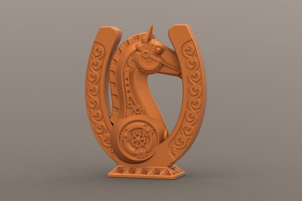 Подкова с конём