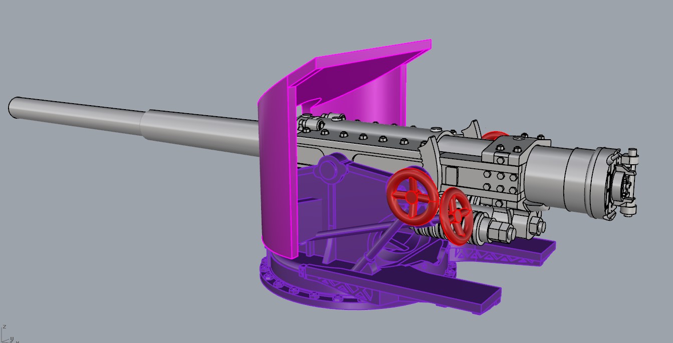 203 мм пушка ОСЗ  масштаб 1/350