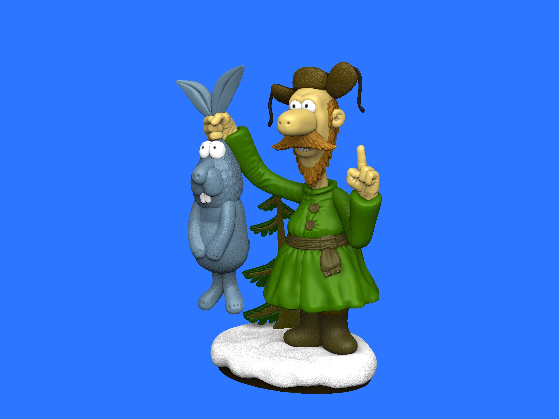 Мужичок из мультфильма " Падал прошлогодний снег" для 3д печати STL