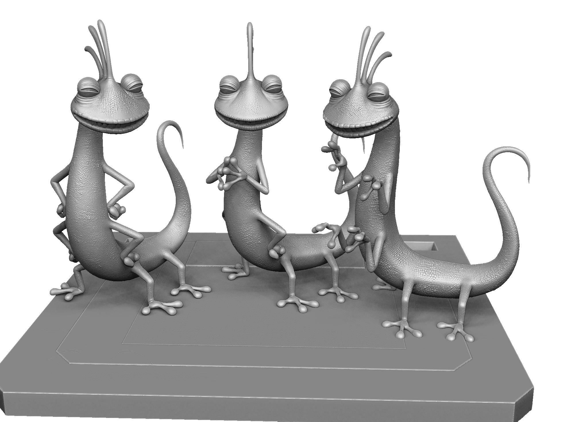 Рендалл. 3 варианта персонажа. Monsters INC. STL