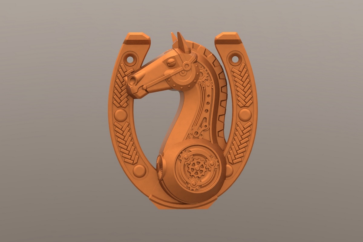 Подкова с конём