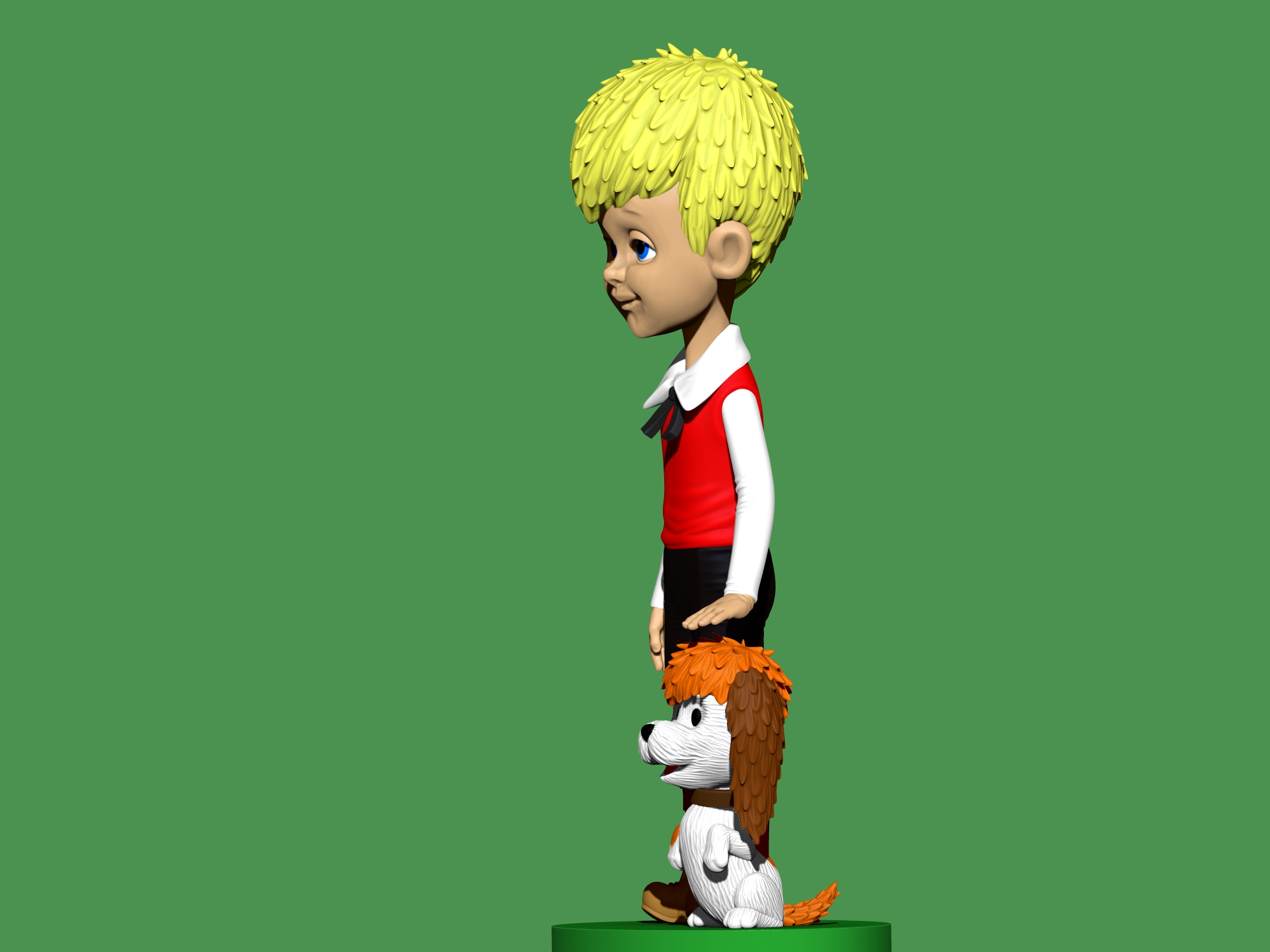 Малыш с собачкой из  м-ф " Карлсон, который живёт на крыше" для 3д печати STL