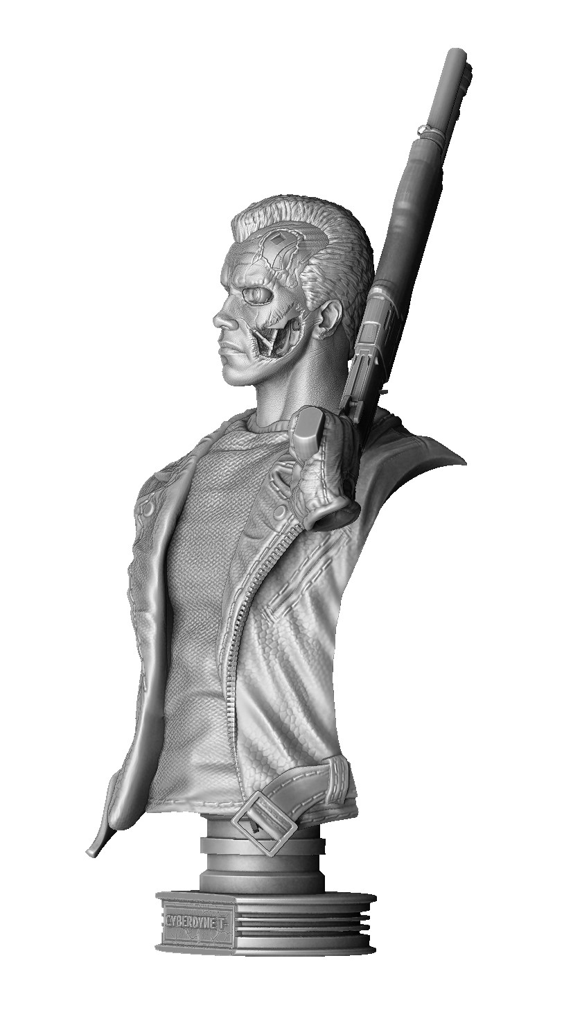 Бюст вооруженного терминатора T-800 (5 видов головы).